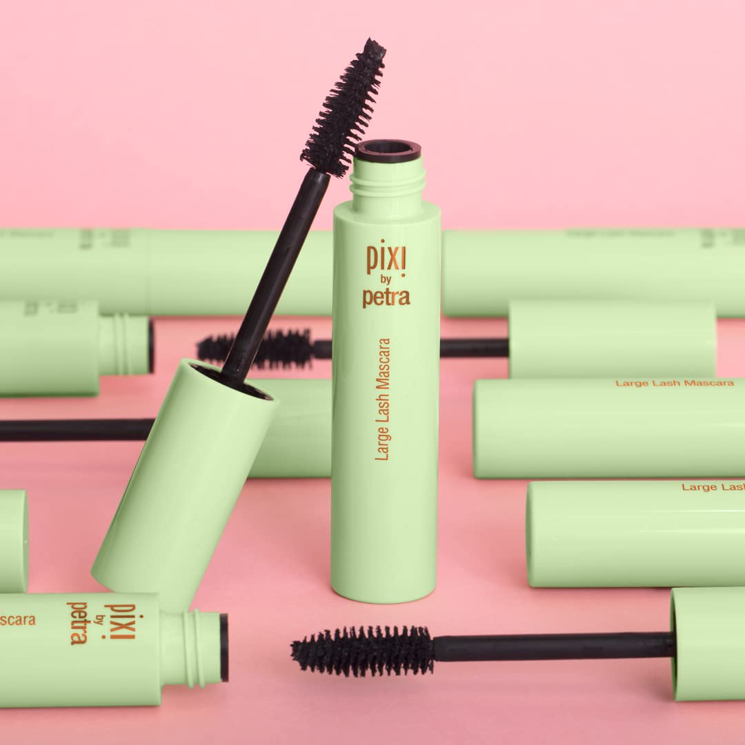 Pixi Large Lash Mascara | Extreme Volume Mascara with Vitamin E, Panthenol & Bamboo | False Lash Effect | Smudge-Proof & Water-Resistant | Ophthalmologist Tested | Best Brown | 0.4 fl oz/ 12ml