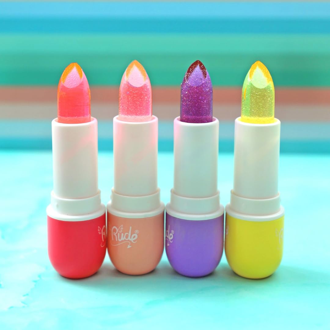 Rude Cosmetics Lip Balm Hydrating, Nourishing Lipbalm Set for Women, Lip Moisturizer for Dry Cracked Lips, Vegan & Cruelty-Free, Manga Collection/Watermelon & Peach