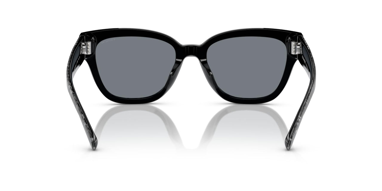 Coach HC8379U Universal Fit Sunglasses, Grey Pearl Signature C/Light Silver Mirrored, 54 mm