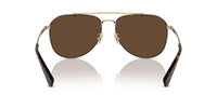 Thumbnail for COACH Men's HC7164 Aviator Sunglasses, Light Gold/Dark Tortoise/Dark Brown Solid, 59 mm