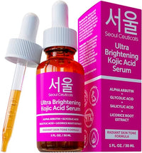 Thumbnail for SeoulCeuticals Korean Skin Care Kojic Acid Serum Alpha Arbutin Serum – Dark Spot Remover Corrector Glycolic Acid Serum + Salicylic Acid K Beauty 1oz