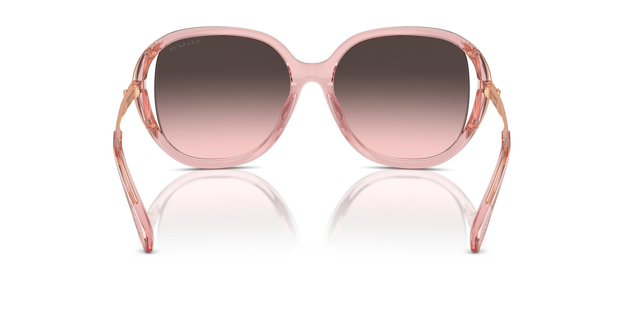 COACH Women's HC8396U Universal Fit Square Sunglasses, Transparent Pink/Grey Pink Gradient, 56 mm