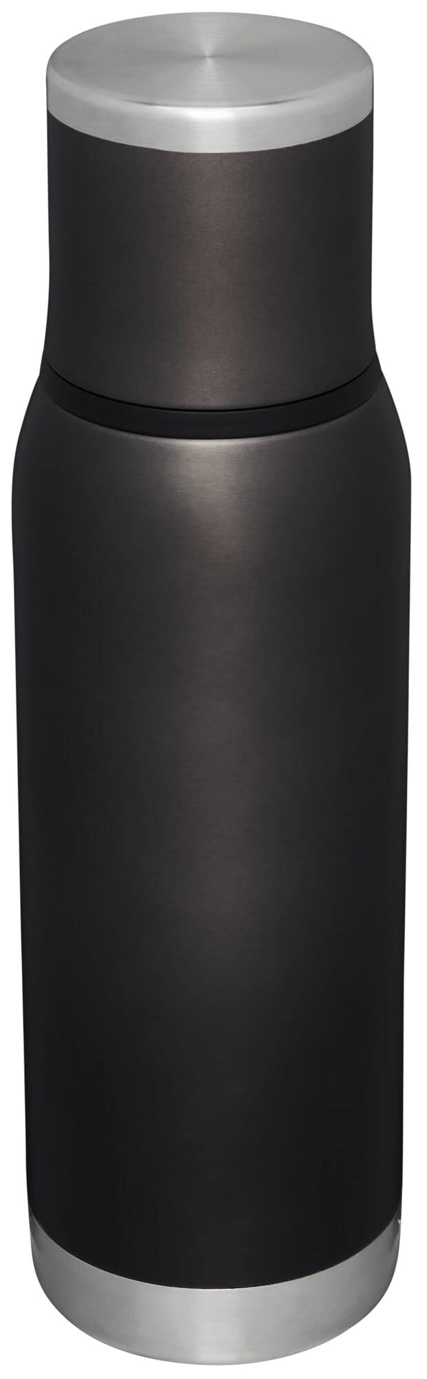 Stanley Adventure-To-Go Vacuum Bottle 25 oz | Wide Mouth with Leakproof Cup Lid | Keep Drinks Hot or Cold | Packable for Travel | Insulated Stainless Steel Thermos | BPA-Free | Charcoal Glow