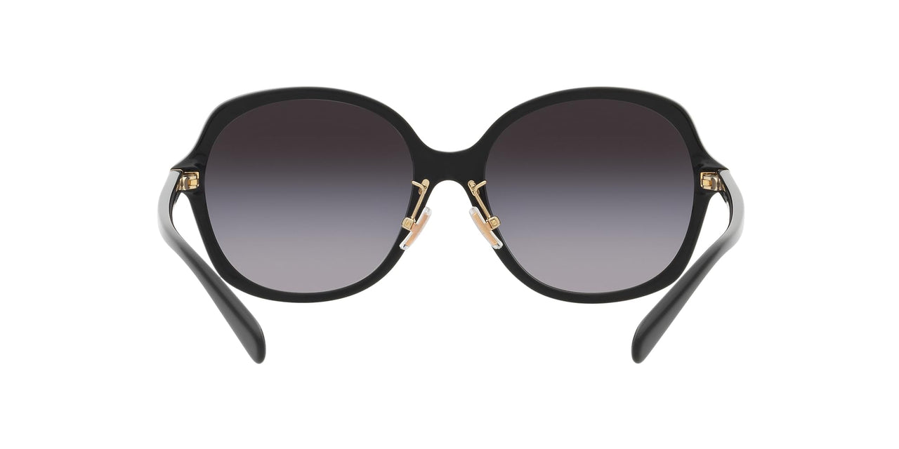 COACH HC8360F Low Bridge Fit Sunglasses, Black/Grey Gradient, 58 mm