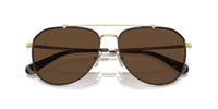 Thumbnail for COACH HC7164 Sunglasses, Light Gold/Dark Tortoise/Dark Brown Solid, 59 mm