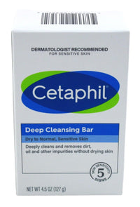 Thumbnail for Cetaphil Bar Soap, Deep Cleansing Face and Body Bar, Pack of 6, For Dry to Normal, Sensitive Skin, Soap Free, Hypoallergenic, Paraben Free, Fragrance Free, Removes Makeup, Dirt and Oil