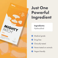 Thumbnail for Mighty Patch™ Face Patch from Hero Cosmetics - XL Hydrocolloid Face Mask for Acne, 5 Large Pimple Patches for Zit Breakouts on Nose, Chin, Forehead & Cheeks - Korean Skin Care (1 Count)