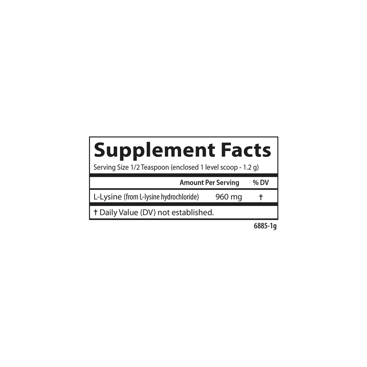 Carlson - L-Lysine Powder, Free-Form Amino Acid, 960 mg, Supports Healthy Tissue & Muscle Development, 3.53 oz (100 g)