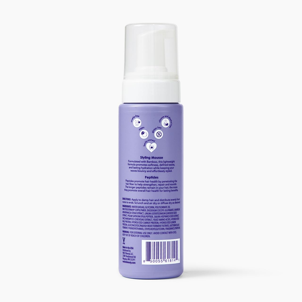 V&Co. Wave Babe Styling Mousse – Hair Mousse for Wavy Hair, Frizz Control & Volume – Lightweight Flexible Hold,Hydrating Hair Styling Product with Peptides & Bamboo Extract – 7 oz