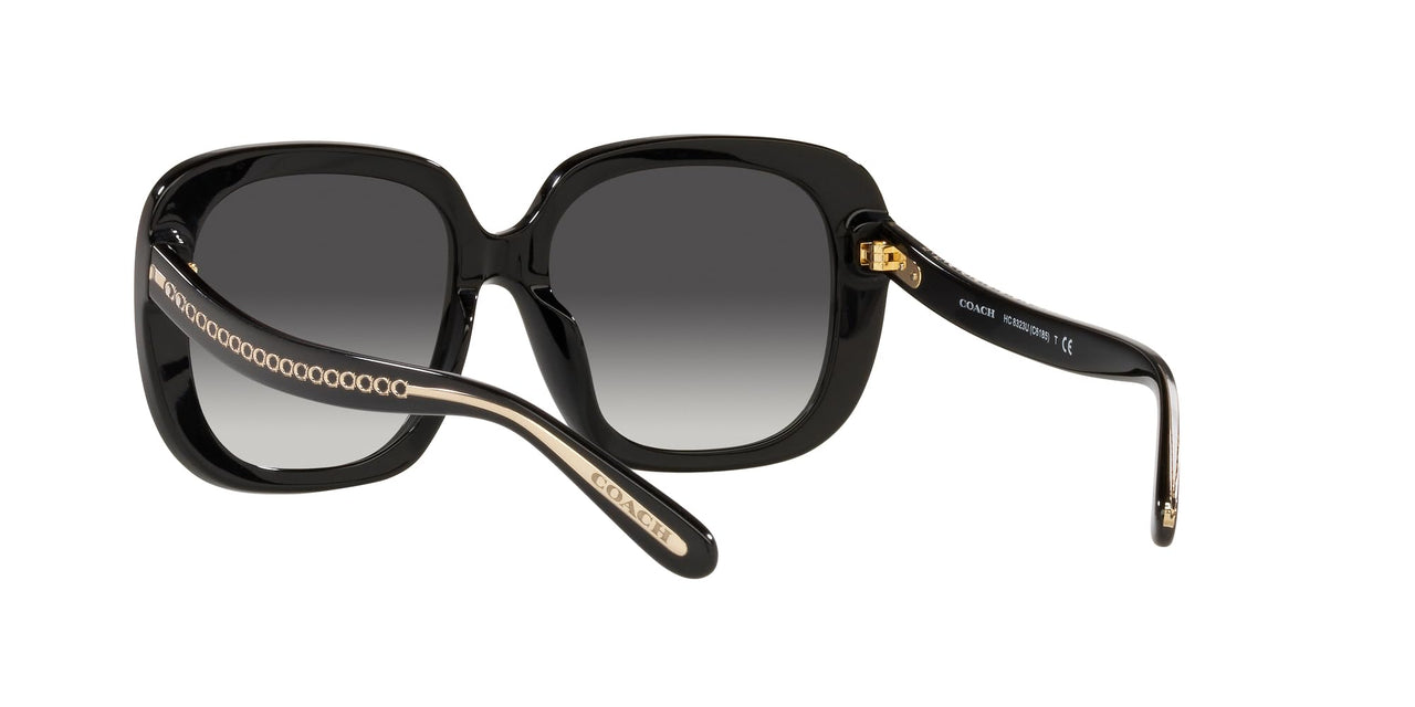 Coach HC8323U Universal Fit Sunglasses, Black/Light Grey Black Gradient, 56 mm