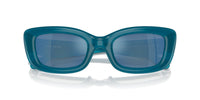 Thumbnail for COACH Women's HC8390U Sculpted C Hardware Universal Fit Rectangular Sunglasses, Milky Ocean Blue/Blue Mirrored, 51 mm