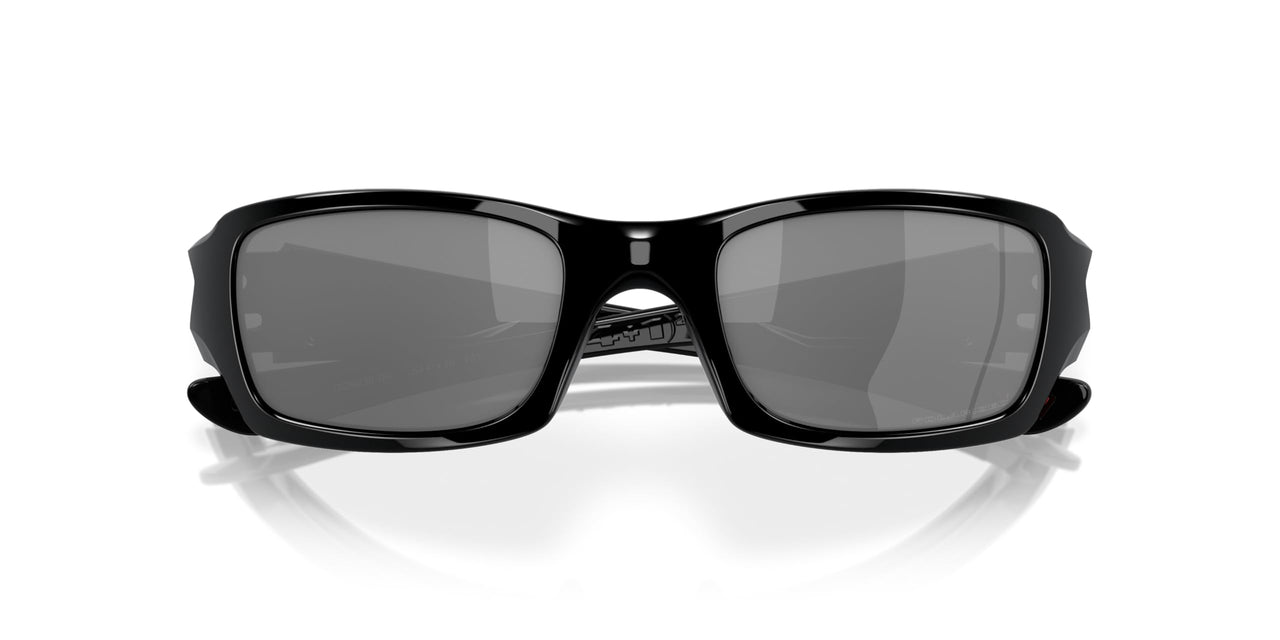 Oakley Men's OO9238 Fives Squared Rectangular Sunglasses, Polished Black/Black Iridium Polarized, 54 mm