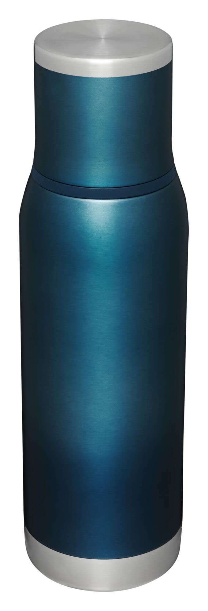 Stanley Adventure-To-Go Vacuum Bottle 25 oz | Wide Mouth with Leakproof Cup Lid | Keep Drinks Hot or Cold | Packable for Travel | Insulated Stainless Steel Thermos | BPA-Free | Blue Glow