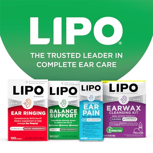 Lipo-Flavonoid for Vertigo & Dizziness Relief, Clinically Tested Formula with Ginkgo Biloba, Vitamin D, & Vitamin B Complex, Inner Ear Health & Balance Support, 30-Count (Pack of 1)