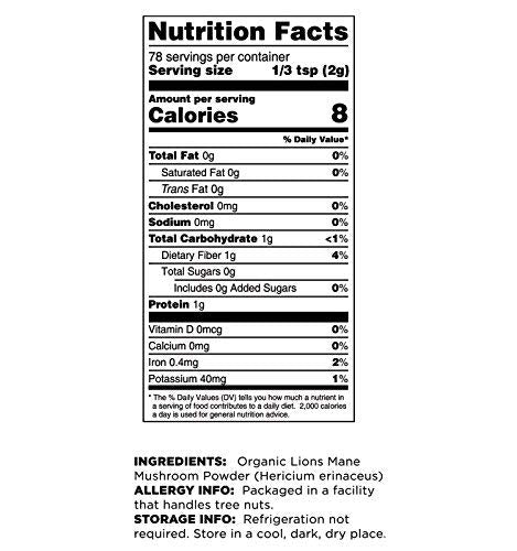 Terrasoul Superfoods Organic Lion's Mane Mushroom Powder (4:1 Extract), 22 Ounces