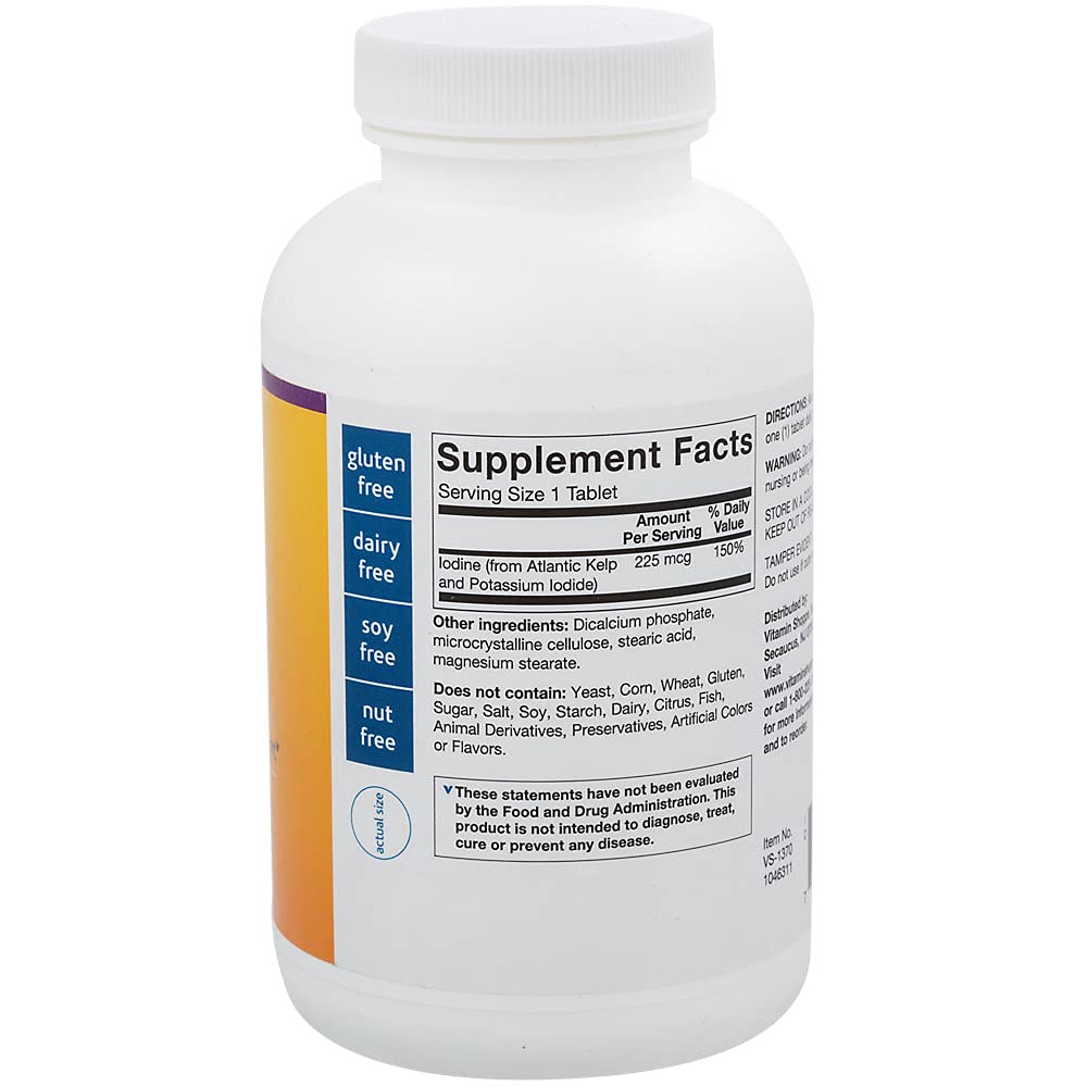 The Vitamin Shoppe Kelp (from Atlantic Kelp Potassium Iodine), Source of Iodine, Thyroid Support, Supports Energy Stamina (1,000 Tablets)