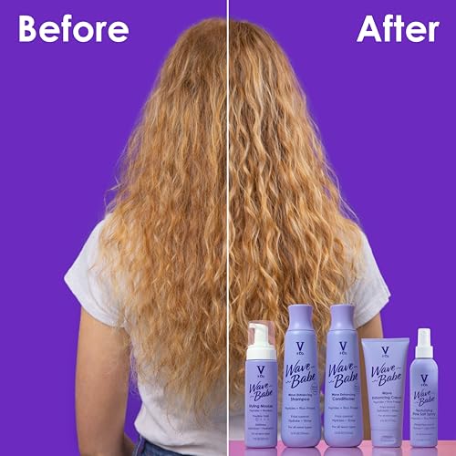 V&Co. Wave Babe Wave Enhancing Cream – Wave Cream for Wavy Hair, Anti Frizz & Hydrating Hair Care with Peptides & Rice Protein – Defines Waves, Enhances Shine & Adds Lasting Softness – 6 oz