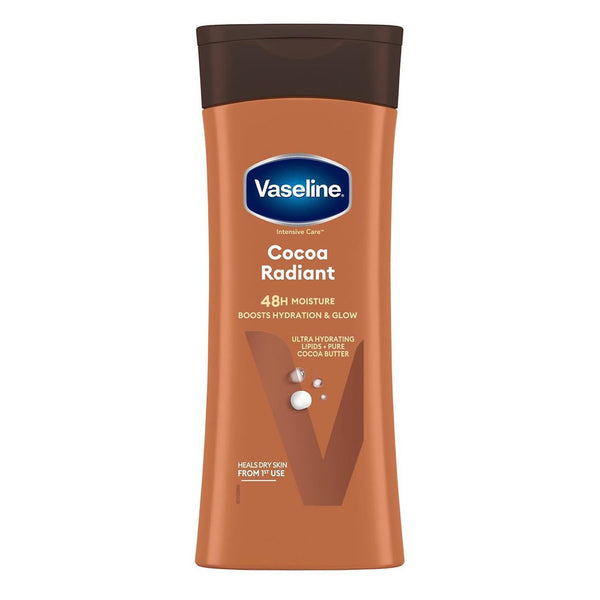 Vaseline Cocoa Radiant 2-Pack – Intensive Care Moisturizing Hand and Body Lotion with Ultra-Hydrating Lipids, Pure Cocoa Butter, 10 Oz Ea