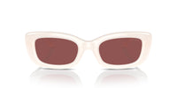 Thumbnail for COACH Women's HC8390U Sculpted C Hardware Universal Fit Rectangular Sunglasses, Milky Cloud/Wine Solid, 51 mm