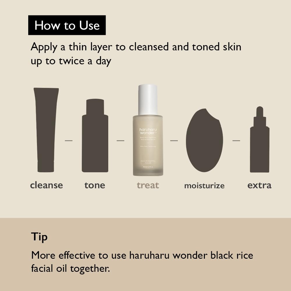 Haruharu Wonder Black Rice Hyaluronic Anti-Wrinkle Serum 1.6 fl. oz / 50 ml | Wrinkle Care, Skin Tightening