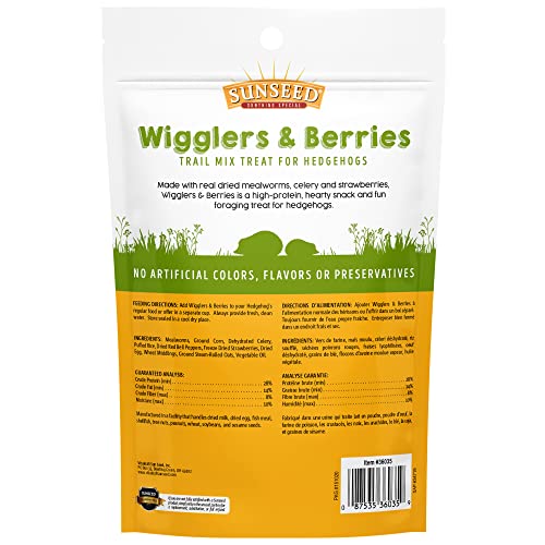 Sunseed Vita Prima Wigglers & Berries Hedgehog Treats - High-Protein Berry Mix for Hedgehogs - Ideal Daily Supplement for Enhancing Your Hedgehog's Diet