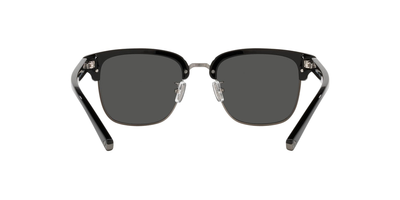 Coach HC8326 Sunglasses, Black/Gunmetal/Dark Grey Solid, 52 mm
