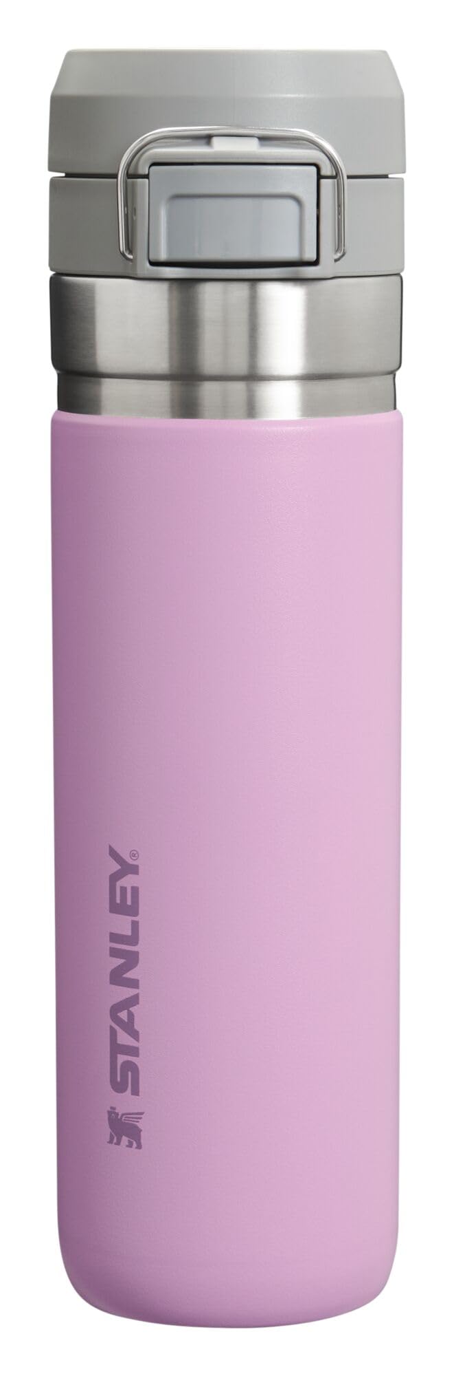 Stanley Quick Flip GO Water Bottle 24 oz | Push Button Lid | Leakproof and Packable for Travel and Sports | Insulated Stainless Steel | BPA-Free | Lilac 2.0