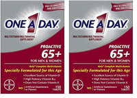 Thumbnail for ONE A DAY Proactive 65+, Mens & Womens Multivitamin, Supplement with Vitamin A, Vitamin C, Vitamin D, and Zinc for Immune Health Support*, Calcium, Folic Acid & More, Tablet 150 Count (Pack of 2)