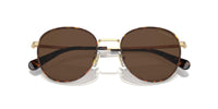 Thumbnail for COACH Men's HC7163 Round Sunglasses, Light Gold/Dark Tortoise/Brown Solid, 52 mm