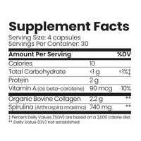 Thumbnail for Organic Collagen Australia Pure Collagen & Spirulina Capsules – Antioxidant-Rich Supplement for Skin Elasticity, Joint Health, Metabolism Support & Energy (120 Capsules)