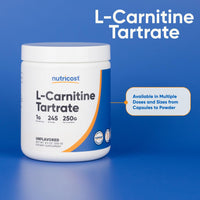 Thumbnail for Nutricost L-Carnitine Tartrate Powder (250 Grams) - 1 Gram per Serving, 250 Servings