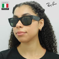 Thumbnail for Ray-Ban RB0840S MEGA WAYFARER Square Shaped Non-Polarized Sunglasses for Men & Women – Includes Official RAYBAN Eyewear Kit – Ideal Formal & Casual Wear Sunglasses – Green Lens