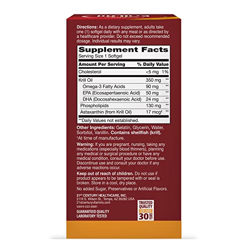 21st Century Krill Oil, 350 mg, 60 Softgels
