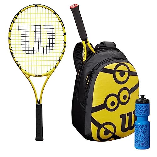 Wilson Minions 25 Junior/Youth Recreational Tennis Racket Kit,yellow
