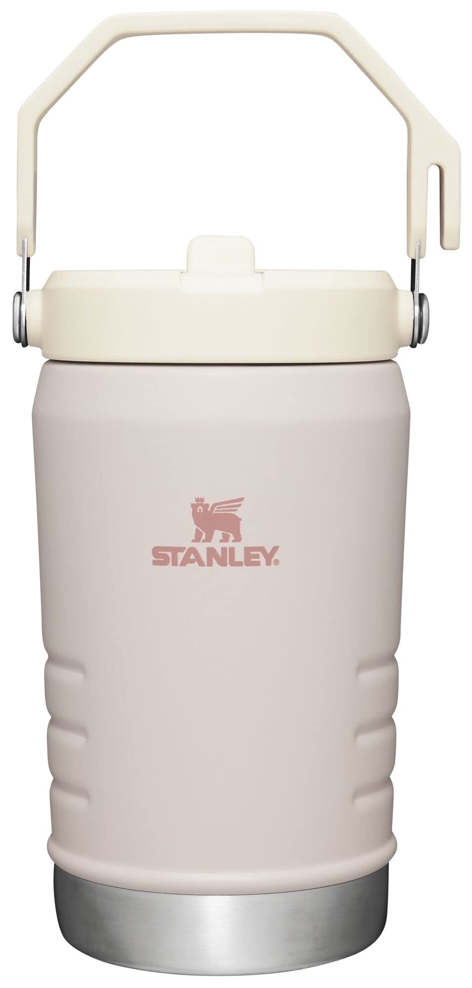 Stanley IceFlow Flip Straw Jug with Handle 40 oz| Twist On Lid and Flip Up Straw | Leak Resistant for Travel and Sports | Insulated Stainless Steel | BPA-Free | Rose Quartz