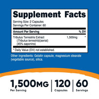 Thumbnail for Nutricost Tribulus Terrestris Extract 750mg, 120 Capsules (2 Bottles)