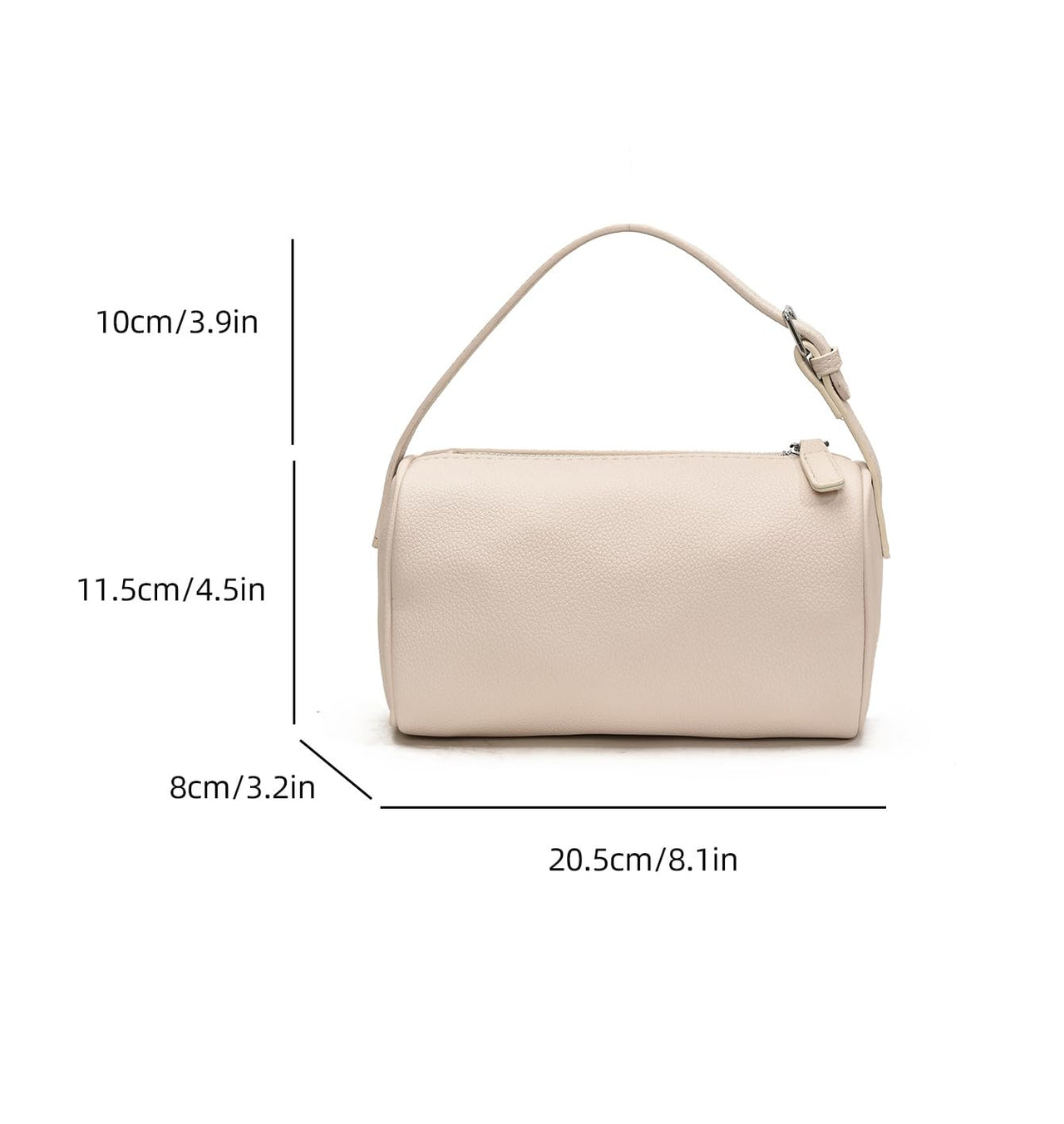 Covelin Small Women's Shoulder Bag - Minimalist & Stylish Top-Handbag with Lychee Leather Beige