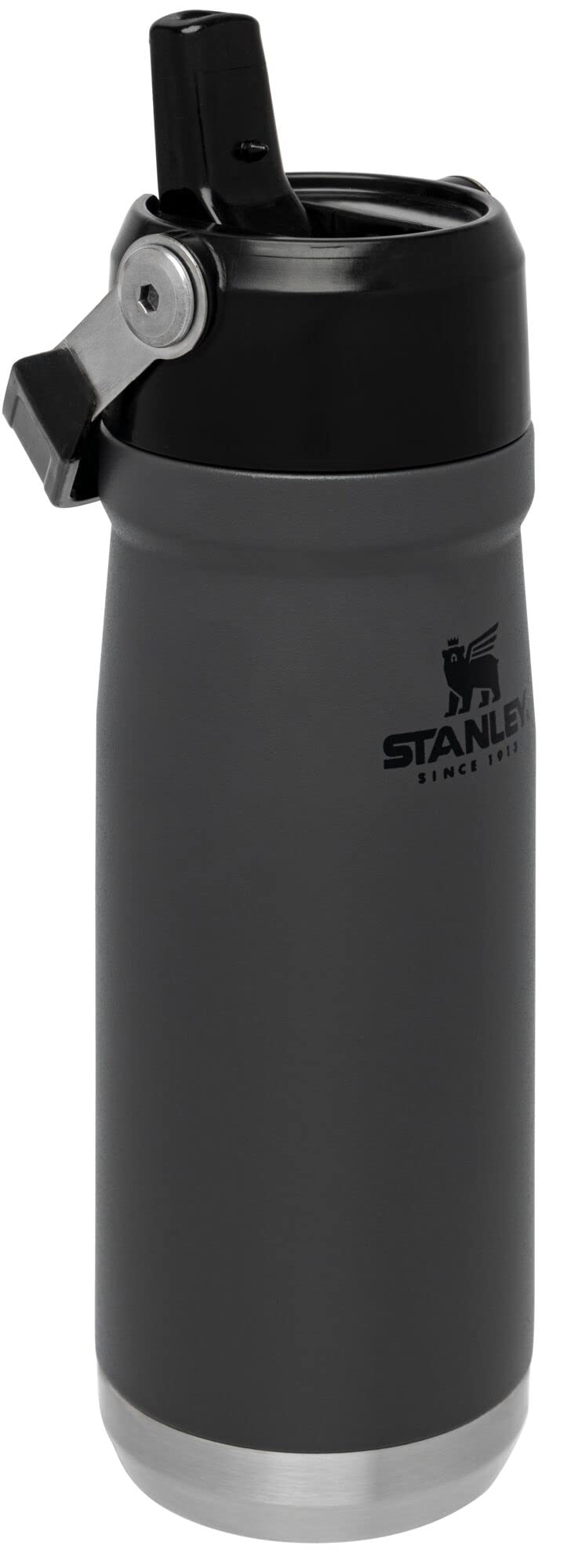 STANLEY IceFlow Flip Straw Water Bottle 22 oz | Built-In Straw for Travel and Sports | Lightweight and Leak Resistant | Insulated Stainless Steel | BPA-Free | Charcoal