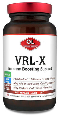 Thumbnail for Olympian Labs VRL-X Advanced Immune Support, Vitamin C, Zinc & Lysine, May Aid in Cold Sore Relief, 120 Capsules