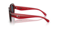 Thumbnail for COACH Women's HC8391U Sculpted C Hardware Universal Fit Oval Sunglasses, Milky Merlot/Grey Solid, 53 mm