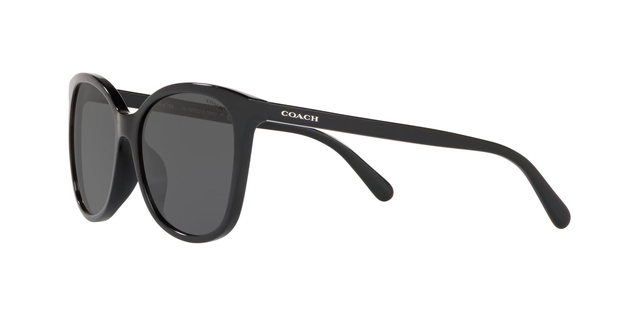 Coach HC8271U Universal Fit Sunglasses, Black/Dark Grey, 57 mm