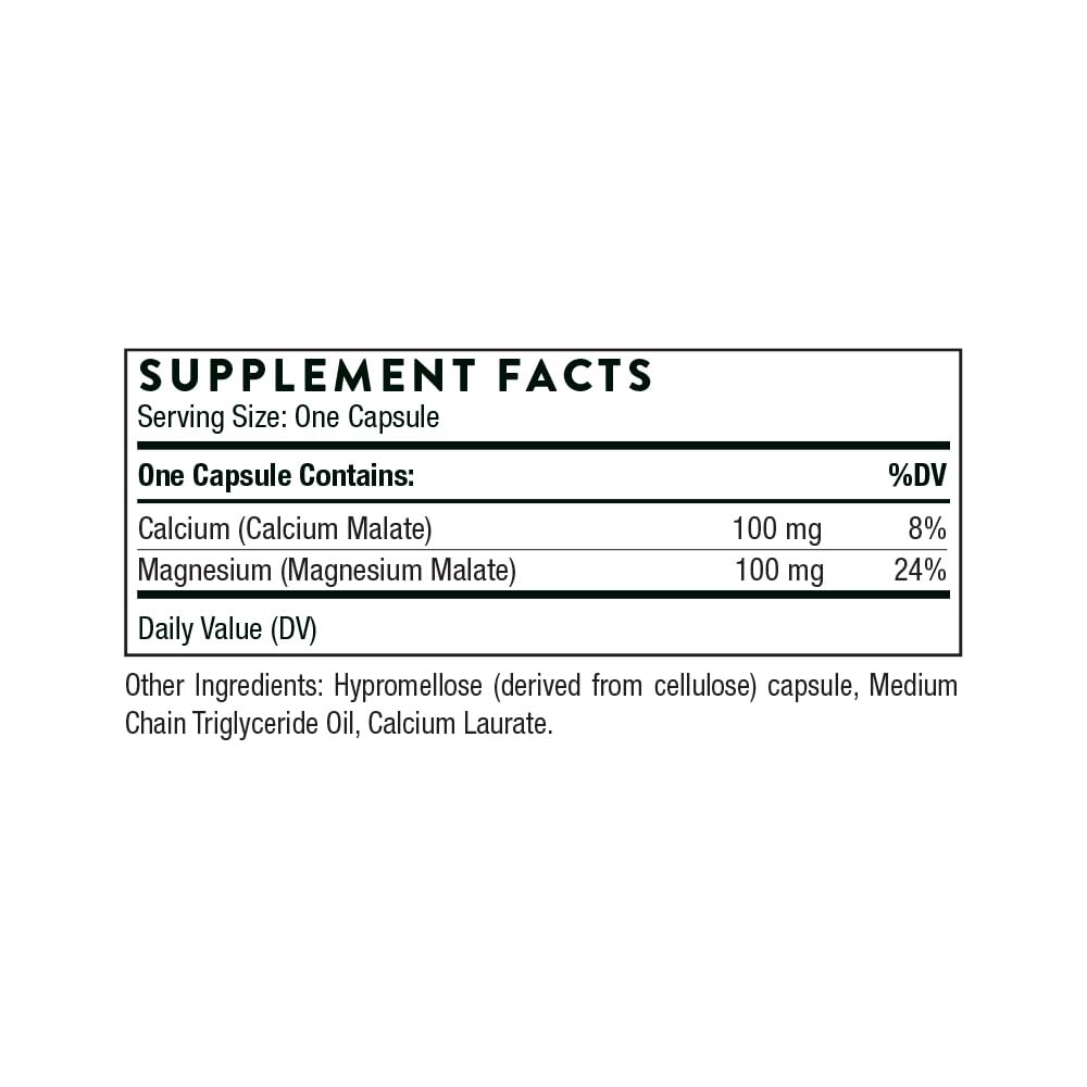 THORNE Calcium-Magnesium Malate - Gluten-Free Supplement with Magnesium & Calcium Supports Bone Health & Muscle Fatigue* - 240 Capsules
