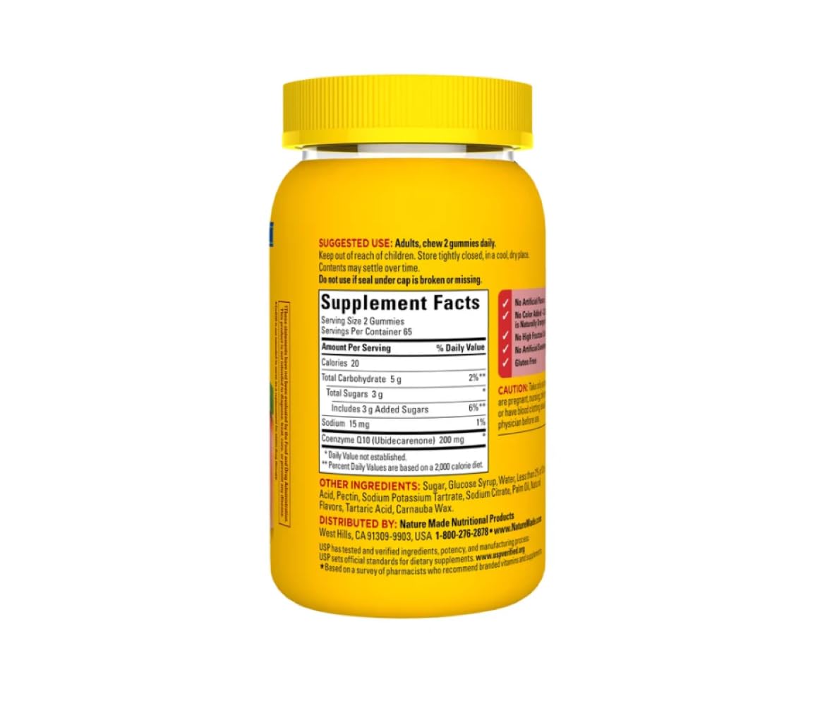 Nature Made CoQ10 100 mg Gummies, 60 Count for Heart Health and Cellular Energy Production