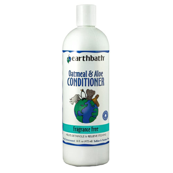 earthbath, Oatmeal & Aloe Conditioner - Dog Conditioner for Allergies & Itching, Dry Skin, Helps Relieve Itching, Made in USA, Cruelty Free Pet Conditioners, Fragrance Free Dog Wash - 16 Oz (1 Pack)