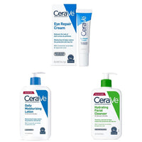 Thumbnail for CeraVe Eye Repair Cream | Under Eye Cream| 0.5 Ounce & Daily Moisturizing Lotion | 19 Ounce & Hydrating Facial Cleanser | Moisturizing Non-Foaming Face Wash | 16 Fluid Ounce