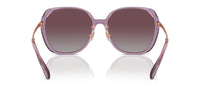 Thumbnail for COACH Women's HC8403D Square Sunglasses, Transparent Purple/Grey Purple Gradient Polarized, 59 mm