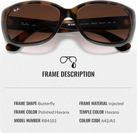 Thumbnail for Ray-Ban RB4101 JACKIE OHH Butterfly Shaped Non-Polarized Sunglasses for Women – Includes Official RAYBAN Eyewear Kit – Ideal Formal & Casual Wear Sunglasses – Pink/Brown Gradient Lens