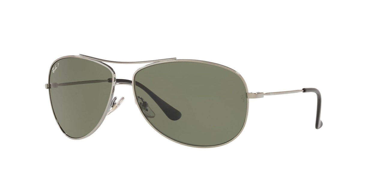 Ray-Ban RB3293 Metal Aviator Sunglasses, Gunmetal/Polarized Green, 63 mm