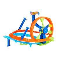 Thumbnail for Hot Wheels Toy Car Track Set, Launch and Loop Playset & 1:64 Scale Die-Cast Vehicle, Crash Area on Figure 8 Track with Loop-Kicker Booster