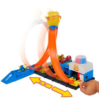 Thumbnail for Hot Wheels Toy Car Track Set, Super Police Station Playset with 1:64 Scale Die-Cast Vehicle, Adjustable Loop for Multiple Ways to Race & Stunt
